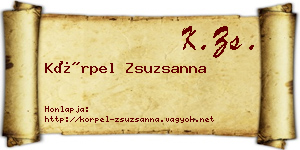 Körpel Zsuzsanna névjegykártya